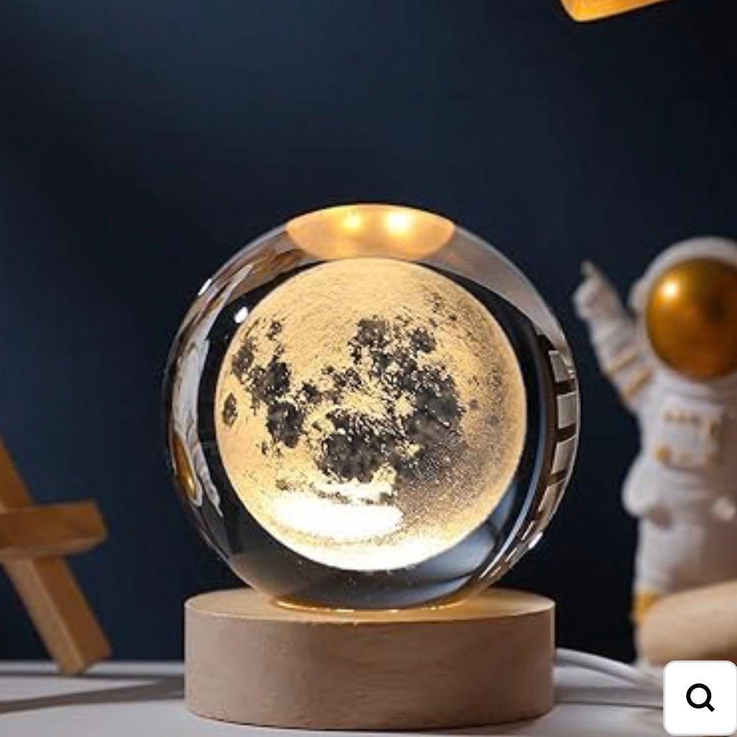 Night Light with Heavenly Bodies Enclosed in Glass – Elegant Home & Office Decor