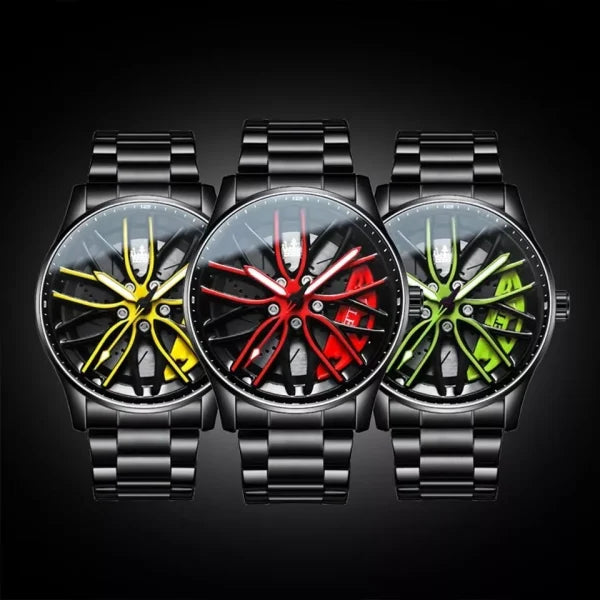 Ma1 Mens Quartz Luxury Car Rim Watch | Car Wheel Hub Watch For Boys & Mens (random Dial Color And Random Strap Color)